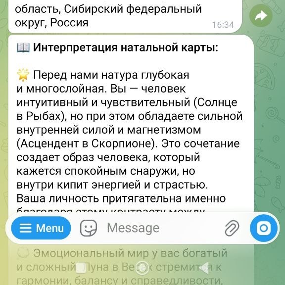 Описание натальной карты в Nocturna